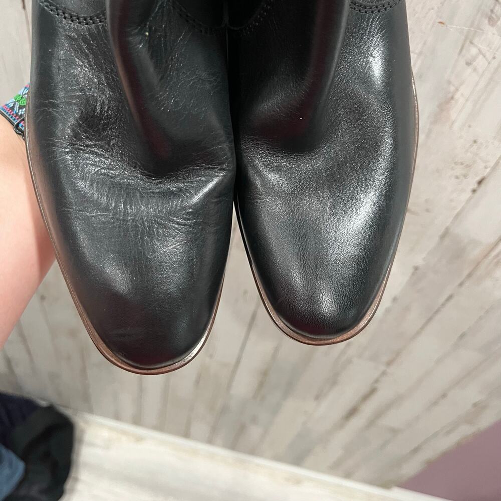 J. Crew Black Ankle Boots with Silver Buckles - Picture 2 of 7